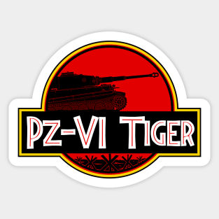 German Pz-VI Tiger tank in the style of dinosaurs Sticker